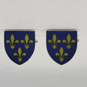 GEMELLI 3 GIGLI BORBONICI SMALTATI SU SFONDO BLU