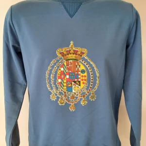 Felpa classica leggera Regno due Sicilie color blu denim 95% COTONE