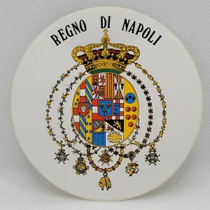 COPPIA ADESIVI REGNO DI NAPOLI CON SCRITTA REGNO DI NAPOLI 10X10 CM SFONDO BIANCO ADESIVO