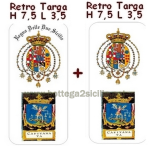 COPPIA ADESIVI RETRO TARGA CAPITANATA CON E SENZA SCRITTA