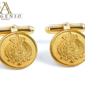 GEMELLI STEMMA REGNO DELLE DUE SICILIE PLACCATI ORO